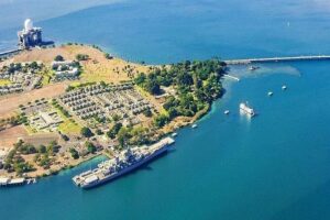 Battleships of WWII at Pearl Harbor from Big Island - What you really get at Pearl Harbor Visitor Center